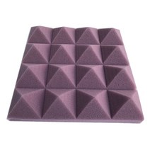 방음 스펀지 스폰지 노래방 스튜디오 부스 스튜디오 음향 폼 피라미드 흡음 벽 처리 패널, 자주색, 12개