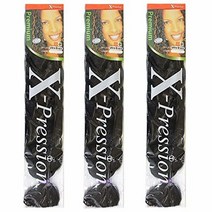 [정품] X-pression 프리미엄 오리지널 울트라 브레이드. - 색상 1B (3개 팩), 82 Inch (Pack of 3), 613