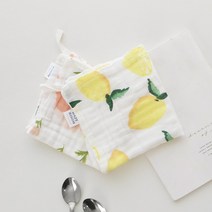 키친크로스 6겹 거즈 면 행주 테이블매트 11종, 빅레몬