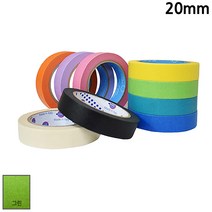 유로셀 종이 마스킹테이프 그린 20mm x 40M 내열 컬러 도장 제본 페인트작업, 상세페이지 참조