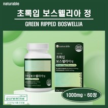 초록입 보스웰리아 정 알약 정제 뉴질랜드산 초록입홍합 녹색입홍합 인도산 보스웰리아 추출 분말 가루 보스웰릭산 AKBA KBA 유향나무 원물 관절 연골 무릎 뼈 건강 추천 홈쇼핑, ##푸름이네##초록입보스웰리아정 (1000mg×60정), 1통