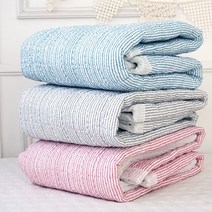 바숨 시어서커 쿨 여름카페트 겸 침대패드 패드, 심플라인 카페트 SS/ 블루
