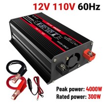 4000W 순수 사인파 인버터12V 24V 48V 60V DC AC 220V 110V 전압 변압기 전원 소켓 변환기 자동차 실내 야외용, CHINA, Black 12 V 110V 2