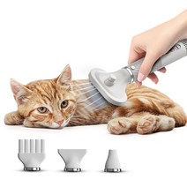 ROJECO Professional 2 in 1 개 헤어 드라이어 고양이 손질 빗 브러시 휴대용 블로우 건조기 애완 동물 스, 01 White