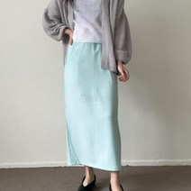 여자 봄여름 비비드색깔 H랩 롱 스커트