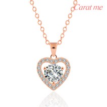 [GRA/엑설런트] 14k.p 캐럿미 파인주얼리 모이사나이트 랩 다이아 럭셔리 하트 목걸이