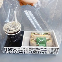 [소행섬] 테이크아웃 푸드 캐리어 1구 블랙, 1팩, 10개