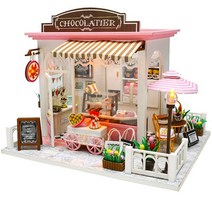 CUTEBEE DIY 하우스 인형 목조 주택 빌드 LED 홈 2-3 층 건물 가구 키트 장난감 어린이 친구 생일 선물, [10] C07A