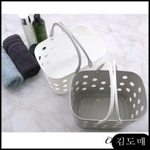 KP 청소 도구함 세면 가방 손잡이바스켓 손잡이바구니 니드코 타공 목욕바구니 물빠지는, KDM 그레이