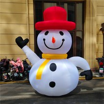 크리스마스 에어바운스 대형 산타 눈사람 인형 가게 앞 장식 산타클로스 풍선 스탠드, 4m눈사람