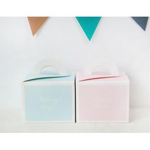떡포장 조각케익 미니박스포장 2장 어린이집생일선물, 핑크, 기본선택