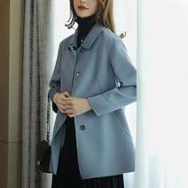 여성 헤링본자켓 울코트 빅사이즈 모직 코트 윈드 브레이커 가을 겨울 트렌치 하프 싱글 옷감 겉옷