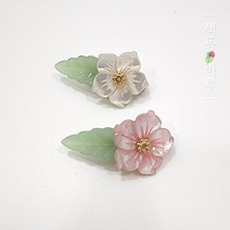 자개꽃 이파리 브로치 2가지 색상 중 택1 머리핀 한복악세서리 한복장신구 한복브로치
