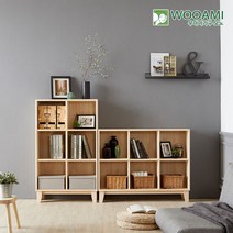 우아미가구 모노 스토리 6칸 원목책장 NA5047, 가로형