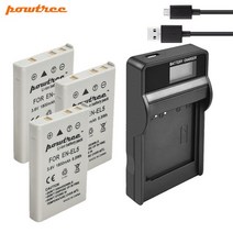 니콘배터리 powtree 1800mah en-el5 디지털 카메라 배터리 + usb 충전기 nikon coolpix p4 p80 p90 p100 p500 p510 p520 호환, 3x 배터리 충전기