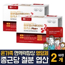 철분 영양제 엽산 비타민D B12 마그네슘 함유 피로회복 면역력 향상 임산부 임신 여성 여자 주부 출산후 신생아 어린이 돌아기 아이 유아 키즈 초중고등학생 청소년 노인 보충제 추천, 60캡슐 2개