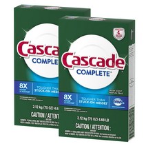 케스케이드 Cascade 컴플리트 8X 파워 식기세척기 세제 가루 프레쉬 향 2.12kg(75oz) 2팩 Complete Dishwasher Detergent Powder, 2.12kg
