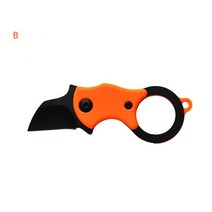 미니 키 체인 Karambit 클로 나이프 3CR13MOV 블레이드 전술 구조 포켓 접는 사냥 EDC 생존 도구, 06 B orange