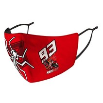 DWL 오토바이 페이스 마스크 먼지 세탁 가능 5중 필터 보호 VR46 Valentino Rossi Marc Marquez 93 Harley Davidson(블랙-B) 미디엄, Red-93DWL