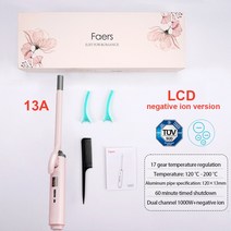 봉고데기 아이롱 매직기 Faers 전문 고데기 9mm/13mm/16mm 미니 세라믹 헤어 컬러 LCD 디지털 전기 컬러세라믹 컬링 빅 웨이브 기계 물결고데기 음이온 머리집게 양모, 01 9mm_01 미국