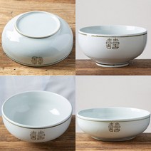 냉면기 소면기 대면기 전통문양 큰 비빔밥 라면 우동 그릇 대형 도자기 면기 희고백자, 비빔기