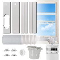 휴대용 에어컨 윈도우 벤트 키트 직경 13.9cm(5.1인치)의 조절 가능한 창문 씰 A/C 유닛용 149.9cm(59인치) 길이 배기 호스 수평 또는 수직 슬라이딩용 범용