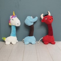 PETCA 반려견 터그놀이 삑삑이 인형 대형 강아지장난감 3종 1세트 34cm, 3종세트