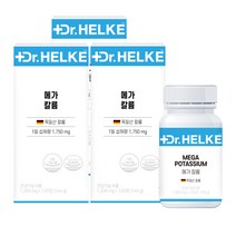 닥터헬케 메가 칼륨 1200mg x 120정 / 식약처 기능 인정 / 1일 최대함량 1 750mg, 3개