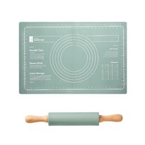 EGOmart실리콘 반죽 밀대 반죽매트 세트 쿠킹 작업대 세트, 브라운, 1개