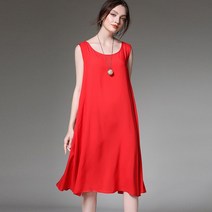 박스핏 A라인 플레어 민소매 원피스