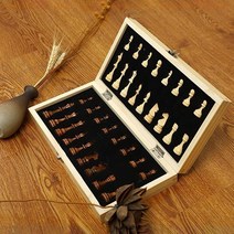 고급 체스 세트 게임 원목 체스판 자석 보드게임 chess Chess chessset 접이식 나무 자기 보드 를위한 보드 보관 상자 성인 여행 조각, 24cm