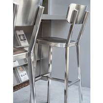 스텐 원형 회전 바체어 인더스트리얼 스툴 스틸 의자, 77cm 회전  거울면