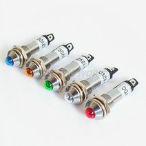 표적지시기 미니 표시등 8mm 와이어 표시 방수 220v 금속 신호등 미니 서바이벌용품, 1pcs-green-24V