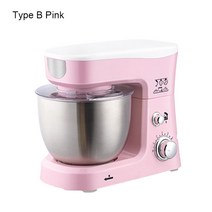 JIQI 5L/3.5L 스탠드 믹서기 블렌더 블랜더 쥬서기 멀티쿠커 주방기구 전기 요리사 기계 믹싱 푸드 프로세서 반죽 케이크 빵 훅 계란 비터 EU, 3.5L Pink