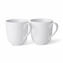 로얄코펜하겐 화이트 플루티드 하프레이스 머그 370ml 2개세트(Set)