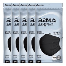 크리넥스 스타일 마스크 성인용 대형 블랙 3p X 5개