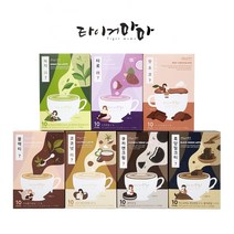 [트윈스몰] 홈카페 타이거mama 흑당밀크티 블랙티 핫초코 녹차라떼 코코넛라떼 쿠키앤크림 타로라떼 커피 라떼 10T, 녹차라떼10T