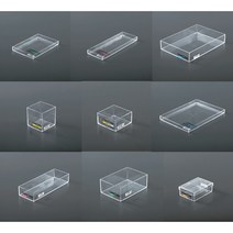 사나다 아크릴 투명 트레이 클리어 케이스 정리함 문구 소품 펜 트레이, 큐브