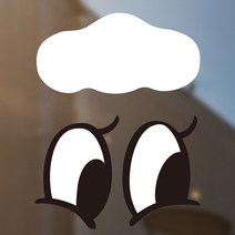 귀여운 아이콘 유리 창문 스티커 (pvc 시트지제작 현관문 벽 부착가능), 클라우드 빅아이 스티커