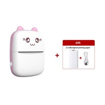 라벨 프린터 라벨기 택배 산업용 네임스티커 Elough 미니 감열식 휴대용 포토 안드로이드 및 iOS 프린트 잉크리스 포켓 인쇄 DIY, 1.Pink A, 1개