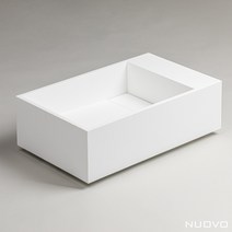 [누오보 NUOVO] NU5002L 액상아크릴 무광 화이트 고급 좌볼 벽걸이 세면기 (500), 원홀(유의사항을 숙지하였습니다)