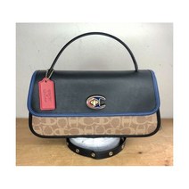 시그니처 캔버스 의 코치 COACH X Champion 턴락 클러치 가죽 여성