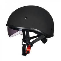 ILM 오토바이 하프 헬멧과 선실드 퀵 릴리즈 스트랩 페이스 피팅 크루저용 DOT 승인 883V (매트 블랙 대형), Large, Matte Black