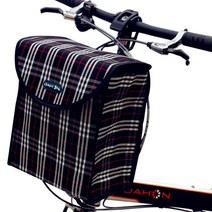 자전거핸들가방 한강 스템백 미니벨로 앞가방 프론트백, 사각 뚜껑 포함 [블랙체크]