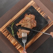 스테이크 돌판 미니 큐카츠화로 보온그릴 플레이팅, 화산석 21X15X3cm A