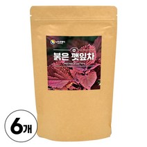 붉은깻잎 워터 티 붉은깻잎차 자소엽 차조기 차즈기 차 붉은 깻잎 차 건조 차즈기잎 차조기잎 간편한 삼각 티백, 60티백 x 6개