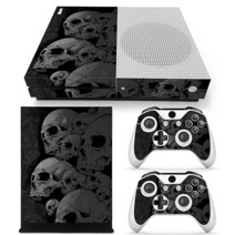 Xbox One S 스킨 랩 스티커 2개의 무료 무선 컨트롤러 데칼 전체 바디 보호 비닐 데칼 커버 마이크로소프트 슬림 콘솔용 - 블랙 스컬 522914