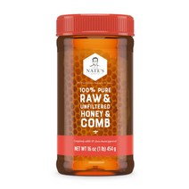네이쳐네이츠 생 & 언필터드 꿀 & 벌집, 454g, 1개