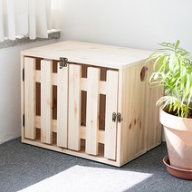 우드앤쏘잉 강아지 원목하우스 캔넬형