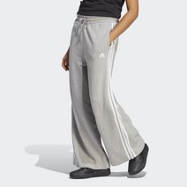 [국내/정품] 아디다스 에센셜 3S 프렌치 테리 와이드 팬츠 Women Sportswear Medium Grey Heather White